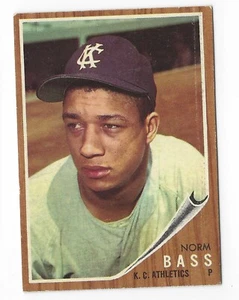 1962 Topps Baseball #122 Norm Bass RC FAIR/GOOD 122 Kansas City Athletics As A's - Picture 1 of 2