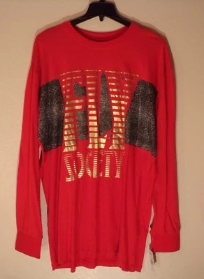 全新带标签男式 4XL FLY SOCIETY 标志长袖多色图形 T 恤 54 美元 #1081 — 第 1/4 张图片