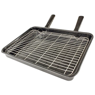 Extra große Grillpfanne für NEFF Glasemaille & abnehmbare Griffe 420 x 300 mm