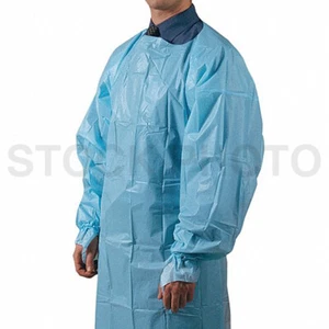 Precept 8572 Elastic Cuff Lightweight Disposable Blue Gown (Pack of 15) - Picture 1 of 2