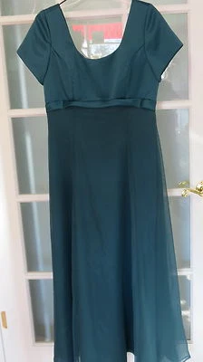 Jordan Verde Azulado Vestido Damas 15 16 EE. UU. Formal Mujer Hasta el Suelo Vestido Transparente Foto 1 de 4