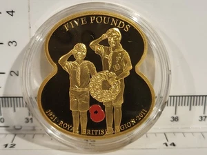 (L1159) £5 Jersey 2011 "Royal British Legion" Poppy 5 Pounds Coin (c) - Picture 1 of 2