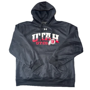 Under Armour Utah Utes Hoodie lose groß schwarz große Fronttasche - Bild 1 von 10