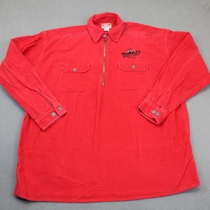 Marlboro Jacket Mens Large Red Corduroy Hotel Casino Las Vegas Pullover 1/4 Zip - Picture 1 of 11