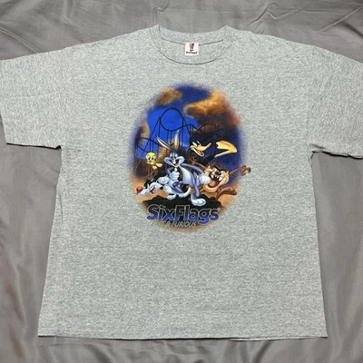 SIX FLAGS Vintage FAST & FURIOUS Theme Park Shirt Gray Size XL EUC - Image 1 of 4