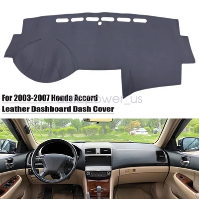 Cubierta de cuero para tablero de instrumentos alfombrilla de tablero alfombrilla alfombrilla para Honda Accord 2003-2007 Foto 1 de 4