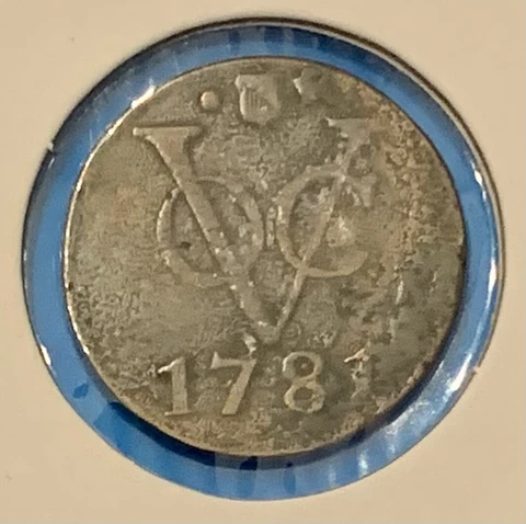 1781 Dutch Netherlands East India VOC Duit Utrecht Coin Cover