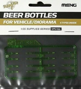 Meng Models SPS11 1/35 Beer Bottles (16) Translucent Green Plastic - Picture 1 of 1
