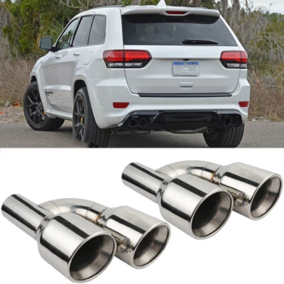 2*Car Exhaust Tip Double Quad Outlet 2.5"In 4.0" Out For Jeep Grand Cherokee SRT Foto 1 de 4