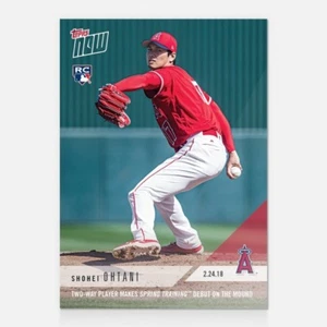 2018 TOPPS NOW #ST-4 SHOHEI OHTANI TWO WAY PLAYER MAKES SPRING TRAINING DEBUT - Picture 1 of 2