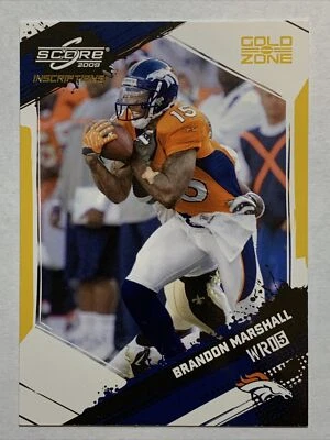 2009 Score Gold Zone Inscriptions, Brandon Marshall, #ed 26/50, Card #84 - Image 1 of 2