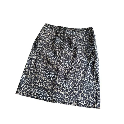 Saia lápis East 5th estampa de leopardo tamanho 14 trabalho escritório carreira linha A - Imagem 1 de 4