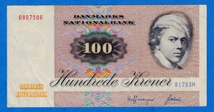 Denmark 100 Kroner 1976 P-51c Hoffmeyer & Valeur Circulated Note 0897506 - Picture 1 of 4