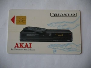TÉLÉCARTE PRIVEE AKAI MAGNETOSCOPE NEUVE 1991 - Picture 1 of 2