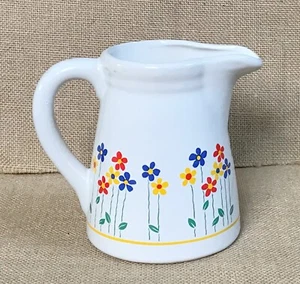 Vintage Gänseblümchen Mini Krug Milchkännchen skurril hell bunt Landhaus Kern LESEN - Bild 1 von 7