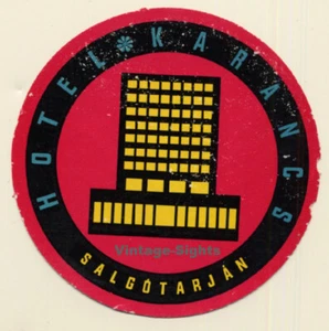Salgótarján / Hungary: Hotel Karancs (Vintage Luggage Label) - Imagen 1 de 1
