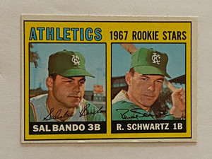 1967 Topps #33 Sal Bando / Randy Schwartz Rookie Card Oakland Athletics A's