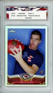 2013 Topps Chrome Travis Kelce Refractor #118 AGC 9 Mint Rookie Card Superbowl - Picture 1 of 2