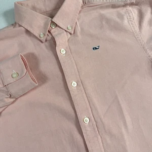Vineyard Vines Whale Shirt Oxford Button Down Boys M (12-14) Peach Preppy - Picture 1 of 5