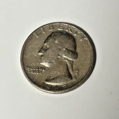 1967 Washington Quarter - No Mint Mark - Fused "IN" - Letters and Date on Rim! - Image 1 of 4