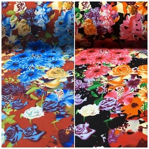 £4.99 Small Floral Printed Rayon Viscose Poplin dress Fabric 150 cm MA1257 Mtex - Picture 1 of 21