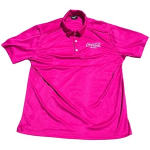 Coca-Cola Spiced Embroidered Purple Polo Shirt Mens M Polyester Short Sleeve - Picture 1 of 7
