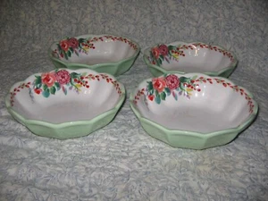 4 Pioneer Woman Painted Meadow Floral Mint Green Cereal Bowl 7.25" Scalloped NEW - Picture 1 of 5