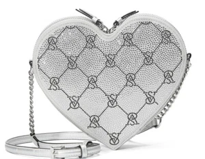 Bolso Bandolera Victoria's Secret Corazón Plateado Estrás Nuevo #B2-4 - Imagen 1 de 3