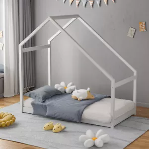 Kid House Bed Frame Single Bed Solid Wood Treehouse Toddler Child Floor Bedframe - Picture 1 of 7