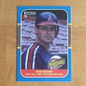 Bob Boone Angels Signed Autograph 1987 Donruss Highlights Baseball Card - Picture 1 of 2