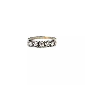 Anillo de oro blanco de 14kt Half Eternity oro 585 media memoria joyería 0,25 diamantes RW:53 - Imagen 1 de 17