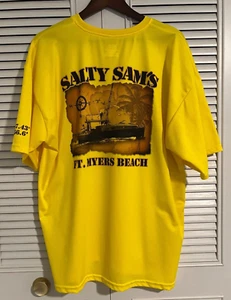 Salty Sam’s Marina Ft. Meyers Yellow XL TShirt with , UPF 40, Moisture Wicking - Picture 1 of 5