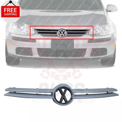 New Front Grille Assembly Primed Gray Fits 1999-2006 Volkswagen Golf VW1200124 Foto 1 de 4