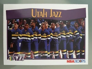 1991-92 NBA Hoops Utah Jazz Team Card #299 John Stockton Basketball Lesen! - Bild 1 von 2