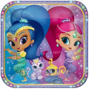 Shimmer and Shine Paper Party Plates 9" Square X 8 Plates - Picture 1 of 1