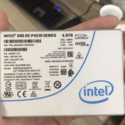 Intel 4TB P4510 SSD Series DC NVME U.2 SSDPE2KX040T8 Solid State Drive VDV10131 - Image 1 of 3