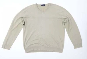 Marks and Spencer Mens Beige V-Neck Acrylic Blend Jumper Size XL - Picture 1 of 12