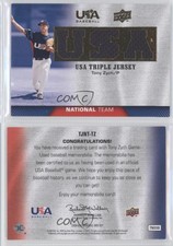 2009 Upper Deck USA Baseball Box Set Triple Jersey National Team Tony Zych