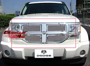 Fits 2007-2011 Dodge Nitro Main Upper Stainless Chrome Mesh Grille Insert - Picture 1 of 2