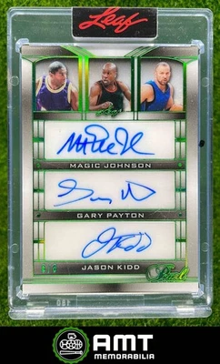 Magic Johnson Gary Payton Jason Kidd Automático 6/8 2025 Hoja Multideporte Verde Perla Foto 1 de 3