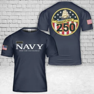 Custom Name America's Navy 250th Anniversary T-Shirt 3D - Picture 1 of 2