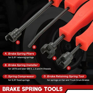 8PCS Trommelbremse Tool Kit Löffel Set mit Federzange Einstellen Installateur Werkzeuge - Bild 1 von 6