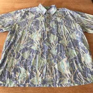 Cooke Street Hawaiian Shirt Men 2XL Blue Fish Print Button Up Pocket Collared - Picture 1 of 12