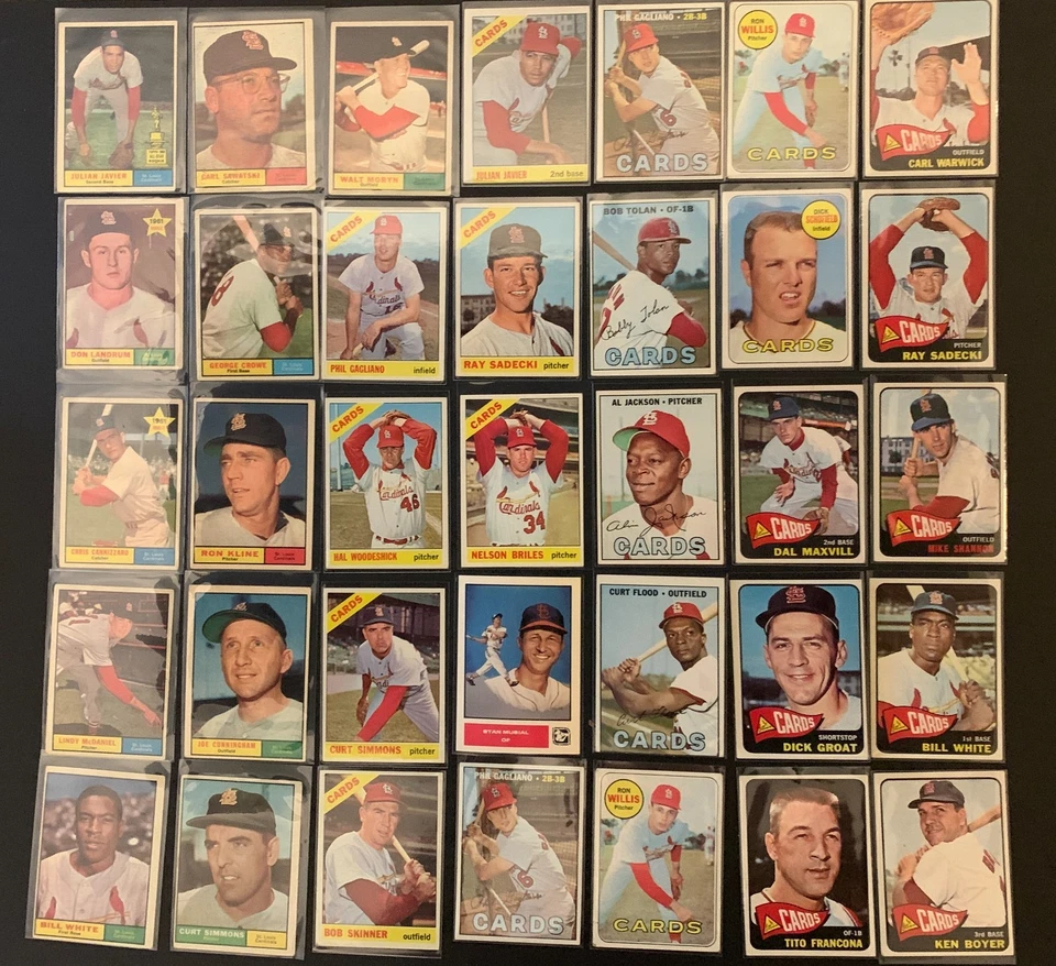Topps-Mixed-ST LOUIS CARDINALS (35 КАРТ)-Flood-Tolan-Francona-Maxvill-ВИНТАЖ - Изображение 1 из 2