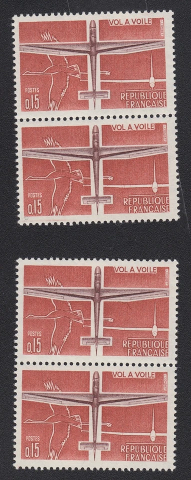 Aviation légère Vol à voile 2 bloc 2 TIMBRES France 1962 n°1340 Y&T 15c neufs - Photo 1/1