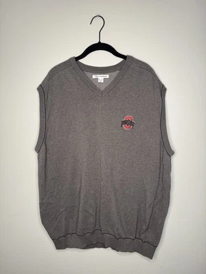 Ohio State Buckeyes Cutter & Buck Gray Sweater Vest OSU Logo, Golf- Size 2XL - Image 1 of 4