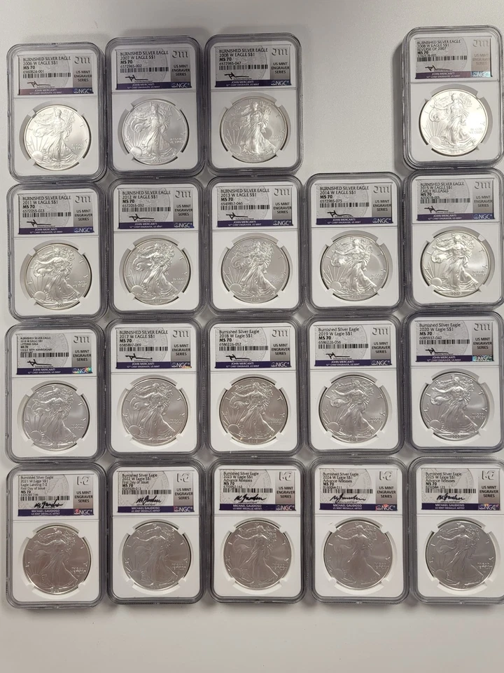 2006-2025 Silver Eagle Mint Engraver Series Set All MS-70, & 1 2008 Rev. Of 2007 - Image 1 of 1