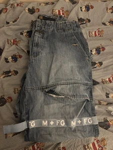 Vintage MFG Marithe Francois Girbaud Shuttle Tape Jeans Hip Hop Size 34 (34x32) - Picture 1 of 12