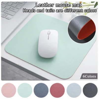 6 Colors Mouse Mat Pad High Quality Non Slip PU Leather 25cm x 21cm Waterproof - Image 1 of 4