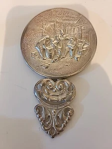 Vintage Purse Vanity Mirror Figural Image 4.5” RARE! - Picture 1 of 6